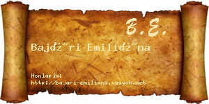 Bajári Emiliána névjegykártya